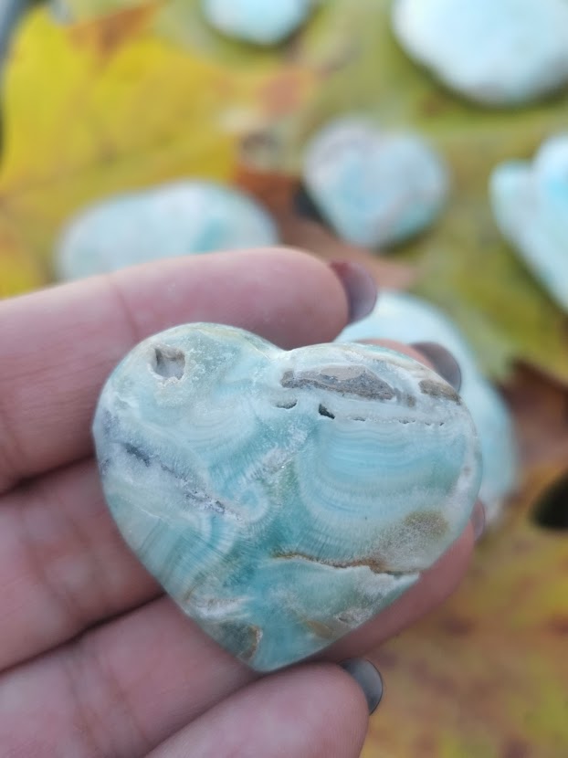 Aragonit modrý srdce 4 - extra kvalita