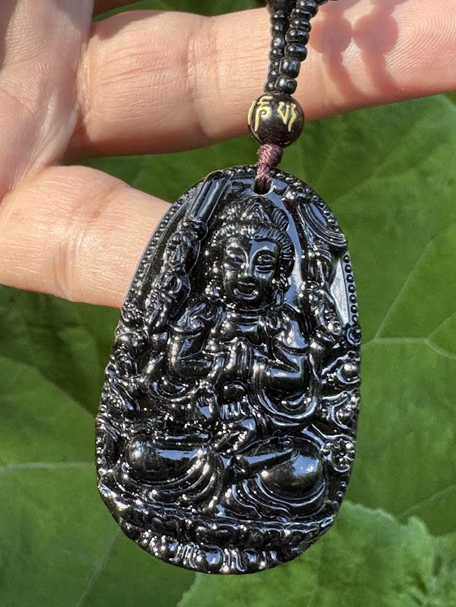Obsidián Kuan Yin - amulet súcitu a milosrdenstva
