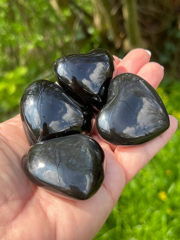 Obsidián dúhový srdce 4,5 - 5,1 cm