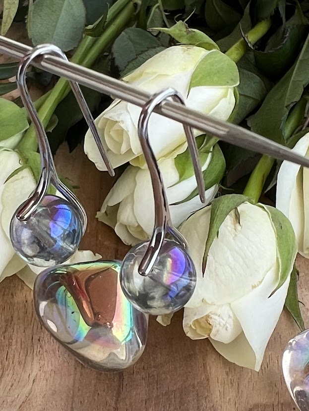 Aqua aura modrá náušnice 