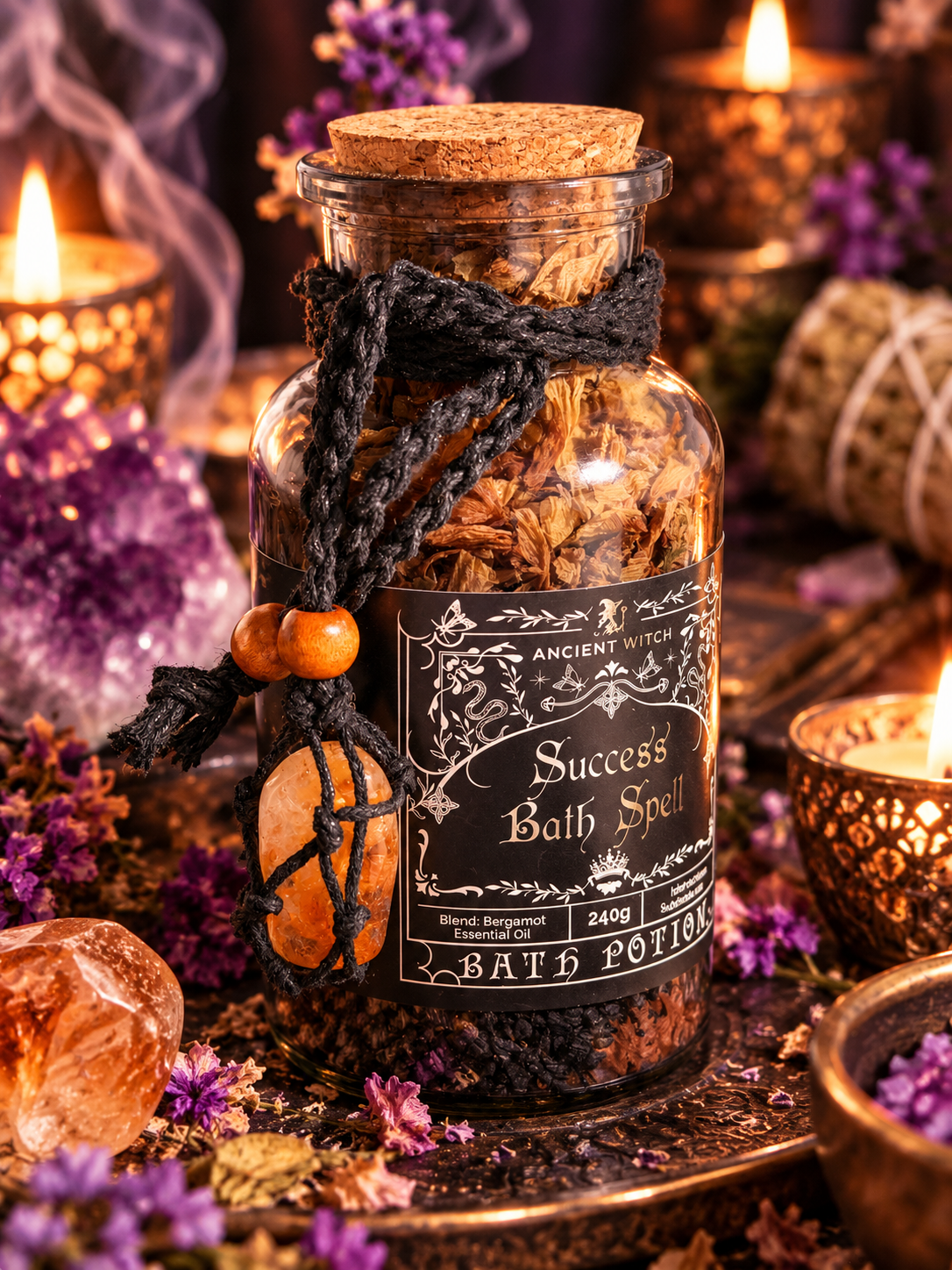 Čarodejnícky Kúpeľný Elixír a Amulet z Citrínu – Úspech