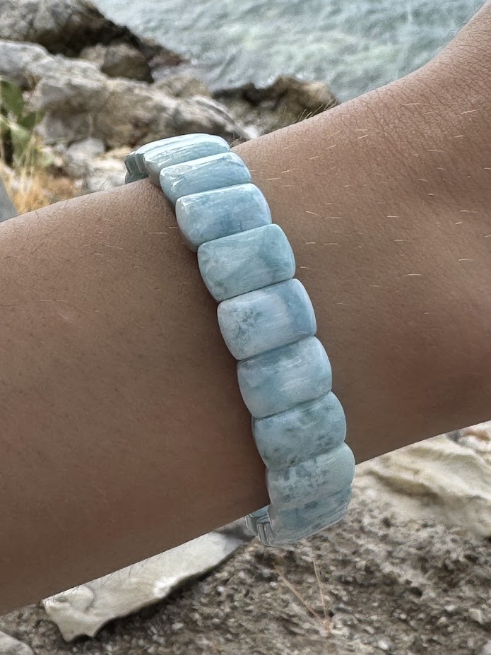 Larimar exkluzívny platničkový náramok 