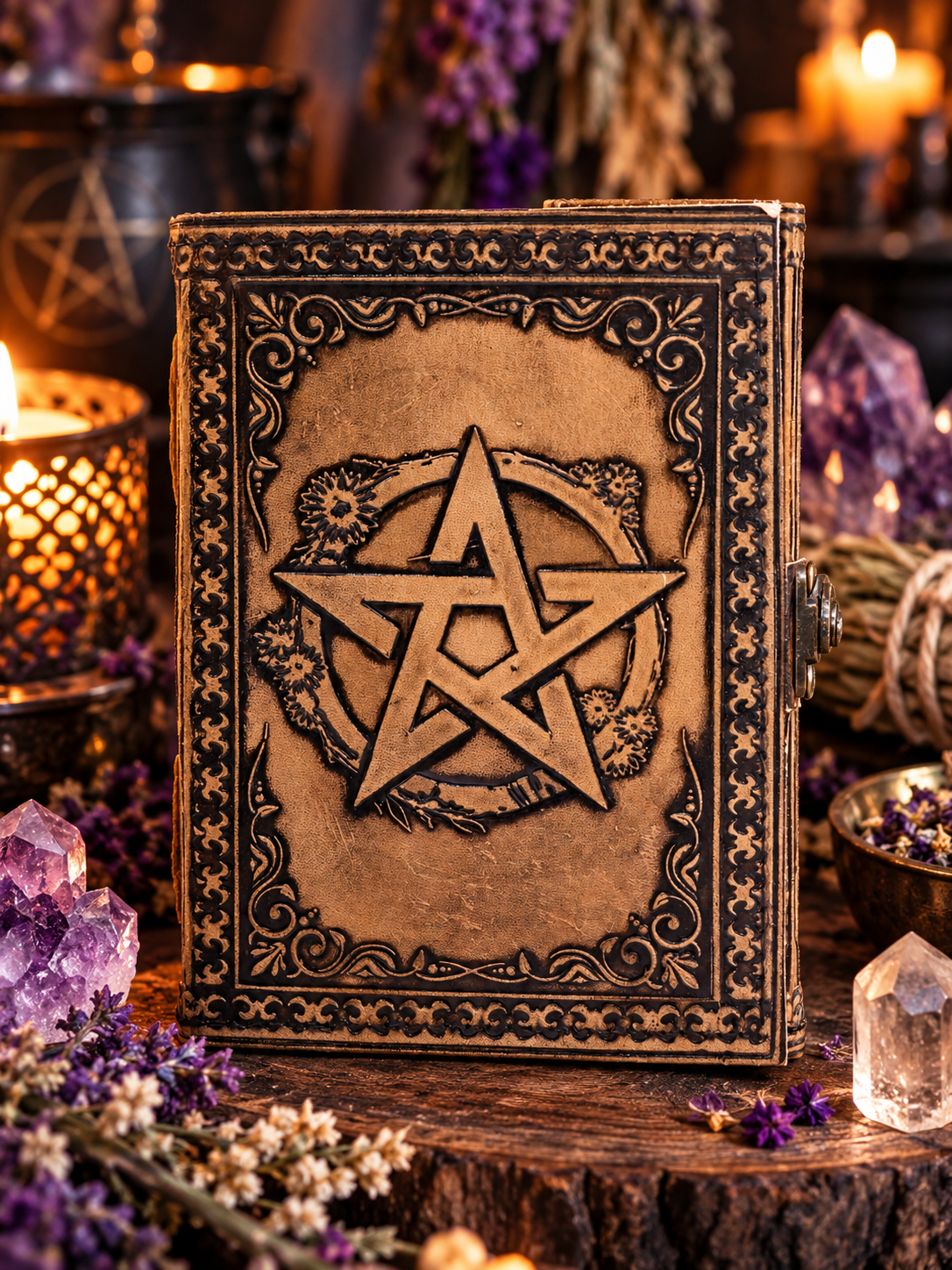 Kožený zápisník pentagram