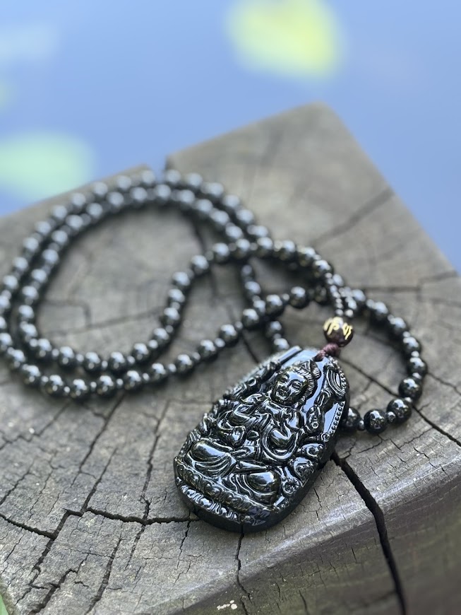 Obsidián Kuan Yin - amulet súcitu a milosrdenstva